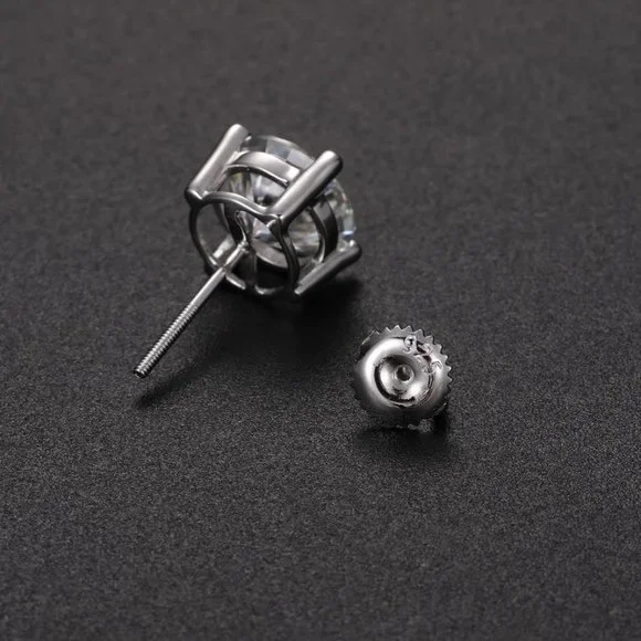 Certified 2ct. t.w. Moissanite Diamond Round Stud Earrings NEW - Picture 6 of 14